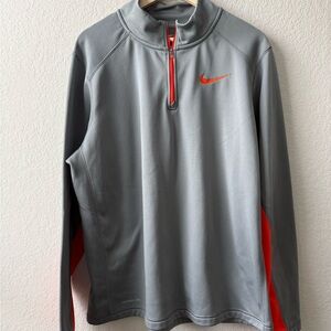 Nike Therma-Fit Gray Pullover with Red Accents